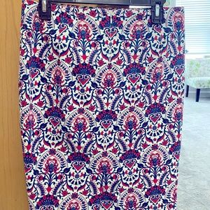 Loft patterned midi skirt size 6